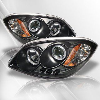 Chevy Cobalt 05 06 07 Projector Headlights /w LED Halo/Angel Eyes ~ pair set (Black) Automotive