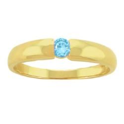 10k Gold Sky Blue Topaz March Birthstone Ring Gemstone Rings