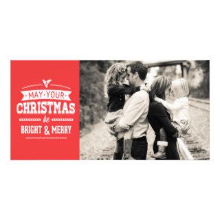 Bright Merry Xmas Christmas Family Photo Photocard Photo Card Template
