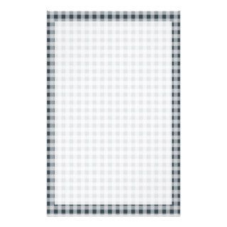 Charcoal Color Gingham Stationery
