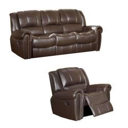 Chelsea Espresso Italian Leather Reclining Sofa and Recliner Chair Sofas & Loveseats