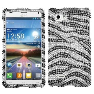 MYBAT Black Zebra Diamante Protector Cover for LG P880 Optimus 4X HD Eforcity Cases & Holders