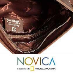 Leather 'Town and Country' Sling Handbag (Peru) Novica Leather Bags