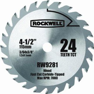 Rockwell RW9281 4 1/2 Inch 24T Carbide Tipped Compact Circular Saw Blade