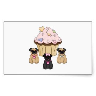 Cupcake Sweet Pug Dogs Sticker