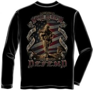 American Soldier T shirt Land of The Free Home of the Brave Sports & Outdoors