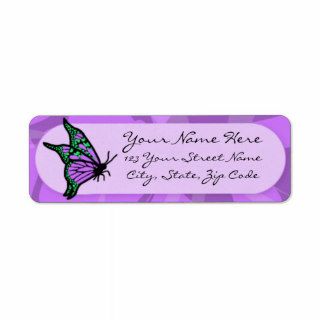 Purple Butterfly Custom Return Address Label
