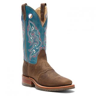 Double H Boots 12 Inch Square Toe ICE™ Roper  Women's   Tan Crazy Horse/Sea Blue