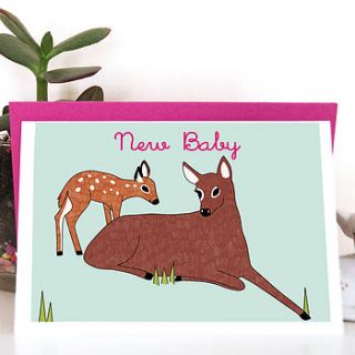 new baby fawn and doe card by superfumi