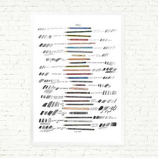 pencil chart art print by david sparshott by bloom boutique