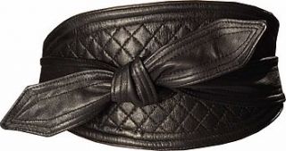 leather quilted obi belt by lowie