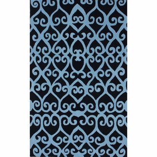 nuLOOM Handmade Fence Black Wool Rug (5' x 8') Nuloom 5x8   6x9 Rugs