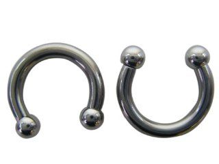 Classic Silver Steel Ball Horseshoe Earrings (10 Gauge)   Fashion Ear Plugs (1 Piece Only) Toys & Games