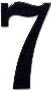Fancy Black Reflective Mailbox or House Number   7   Size 3"   (select size (2", 3", 4", 5" or 6") and digit (0 9) in dropdown menus)   Thick, Die cut PVC   Adhesive House Numbers  