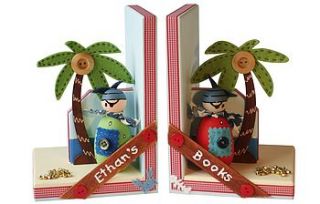 personalised pirate bookends by sleepyheads