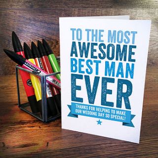 thank you card for best man by a is for alphabet