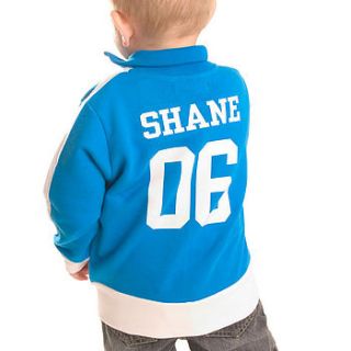 children's personalised track suit top  by nappy head
