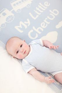 'my little cherub' cashmere baby blanket by cashmere tots scotland