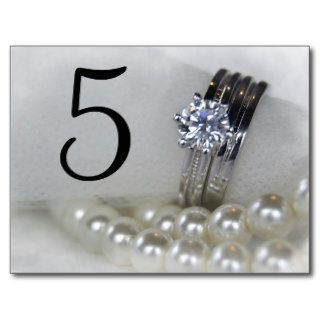 Diamond and Pearls Wedding Table Numbers Postcard