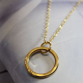 personalised gold circle necklace by posh totty designs boutique