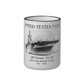 USS Tarawa CV 40 Aircraft Carrier Coffee Mugs