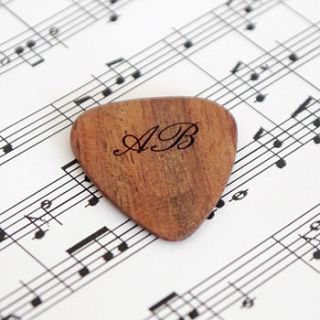 personalised wooden initial plectrum by maria allen boutique