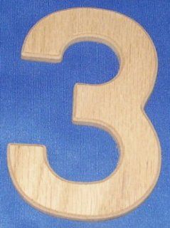 Wood Letters & Numbers 4 Inch Number 3   House Numbers  