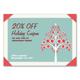 Holiday Store Coupon Business Card