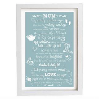 personalised illustration typography print by nicole stollery design