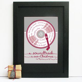 soundtrack to christmas personalised print by afewhometruths