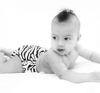 zebra print reusable cloth nappy by patoo