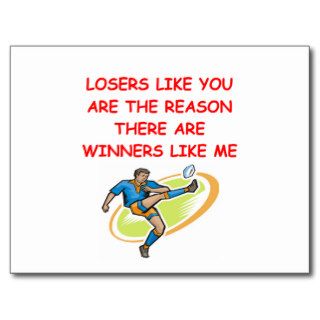 a funny winners and losers joke post card