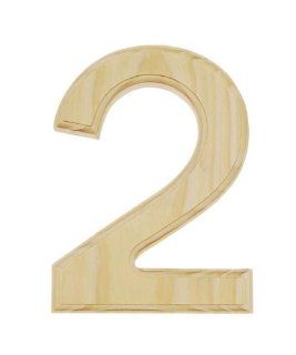Darice 0992 2 Decorative Wood, Number 2, 6 Inch   House Numbers