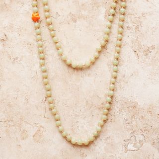 handmade light jade glass bead necklace by bloom boutique