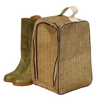 tweed walking boots storage bag with zip by dibor