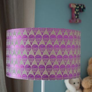 children's hot air balloon linen lampshade by emma purdie