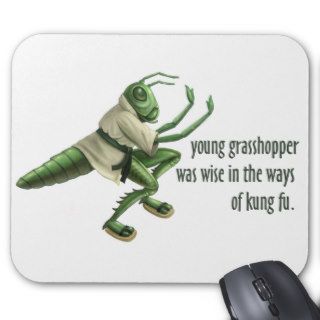 Funny Kung Fu Grasshopper Mouse Mat