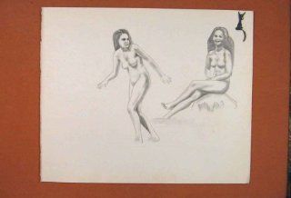 Zwei Frauen Nackte Skizzen Zeichnungs Geldstrafen Antiken Kunst Alt Küche & Haushalt