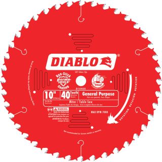 Freud Diablo Saw Blade — 10in. x 40T, Model# D1040X  Circular Saw Blades