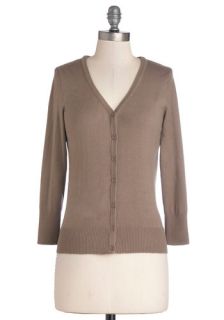 Charter School Cardigan in Taupe  Mod Retro Vintage Sweaters