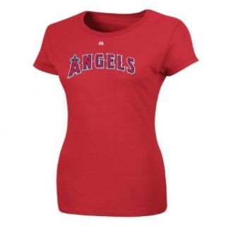 MLB Los Angeles Angels Albert Pujols #5 Name and Number Women's T Shirt Red  Sports Fan T Shirts  Sports & Outdoors