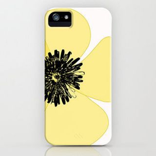 poppy flower in yellow colour case for iphone by indira albert