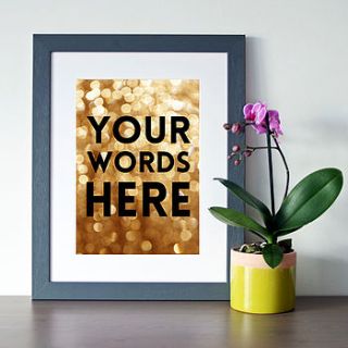 personalised gold typography print by hope and love