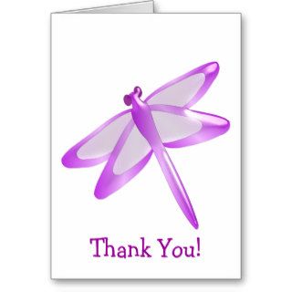 Purple Dragonfly Thank You Greeting Card