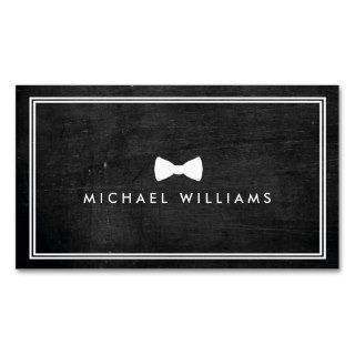 Rustic and Refined Men's Classic Bow Tie Logo Business Card Template