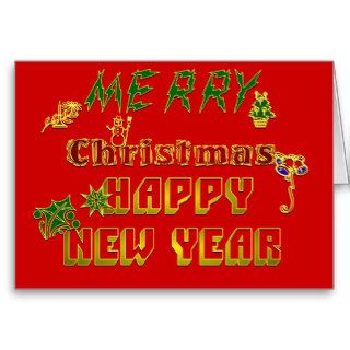 Merry Christmas Happy New Year  ) Greeting Cards