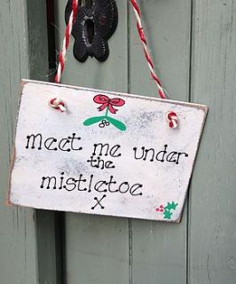 mistletoe decorative christmas sign by the little lancashire smallholding