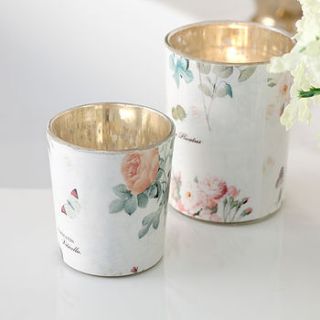 set of two floral tea light candle holders by jodie byrne