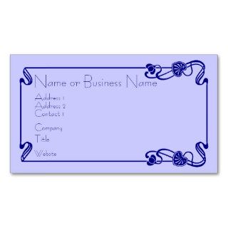 Dark Blue Art Deco Border Business Card