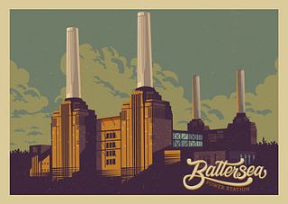 battersea power station vintage style print by great little place